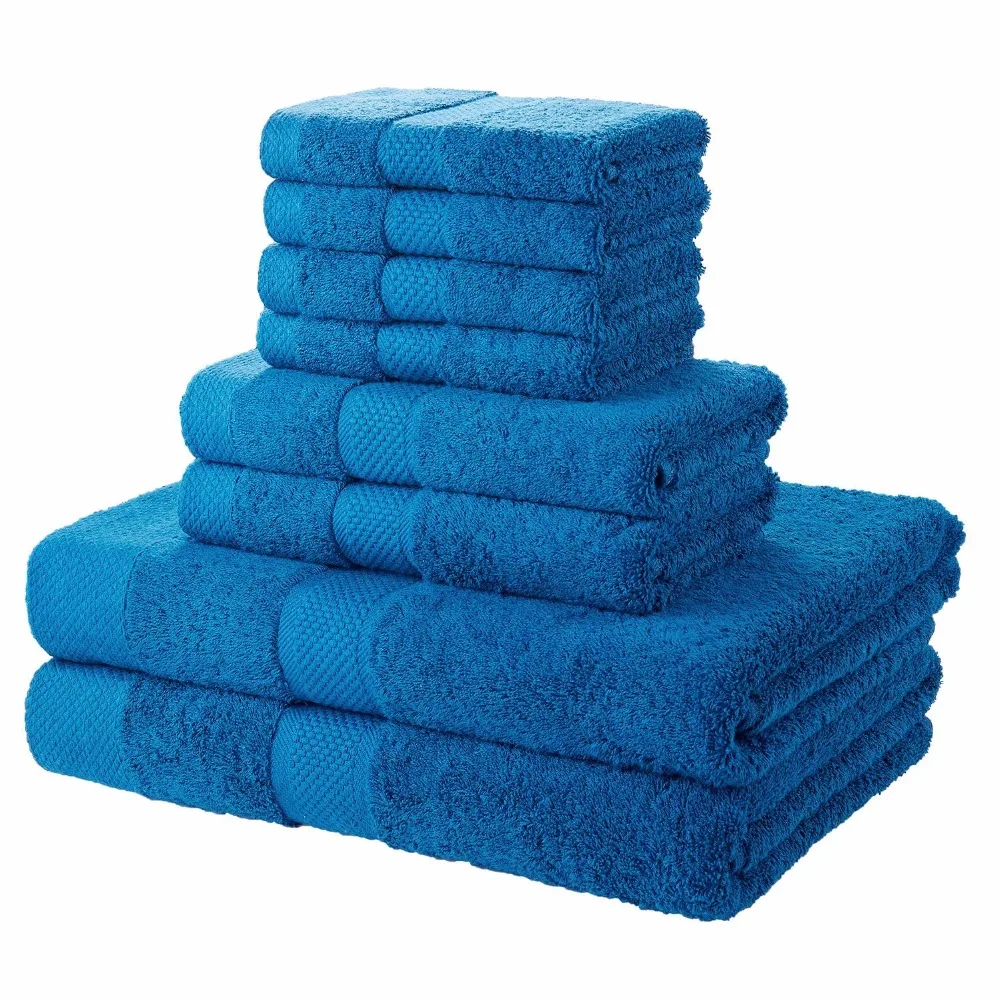 

8Pc Towels Set Bath Towels Hand Towels Face Towels Soft Quick-drying 100% Cotton