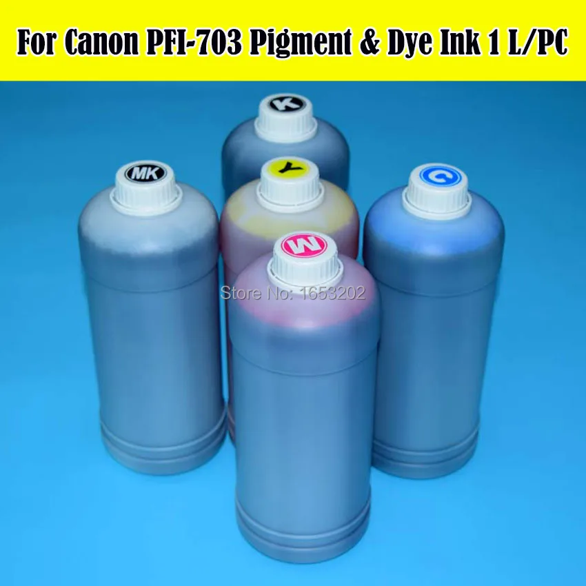 

5 Liter/Lot PFI-703 Cartridge Refill Ink Kit For Canon iPF810 iPF815 iPF820 iPF825 810 815 820 825 Printer Pigment/Dye Ink