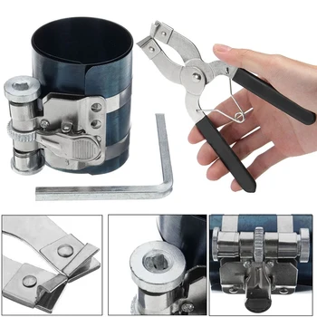 

3pcs 3" Car Engine Piston Ring Compressor Ratchet Plier Expander Engine Tool Kit Set 53-175mm Tool Installer Band