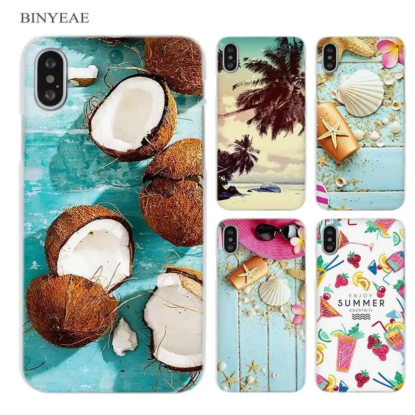 BINYEAE Beach turquoise sand ocean Clear Cell Phone Case Cover for