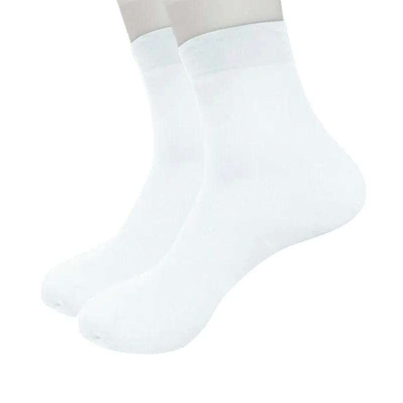 8 пар ультратонких эластичных шелковистых коротких шелковых чулок из бамбукового волокна мужские носки из микрофибры с низким вырезом носки без шоу La#20 - Цвет: white