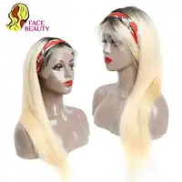 Facebeauty 150% Density 1B613 Remy Weft Weave Wig Piece European Russian Blonde Ombre Human Hair Lace Front Wig with Baby Hair
