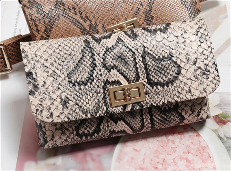 Новый Винтаж серпантин Для женщин поясная Высокое качество Кожа Фанни пакеты для Для женщин Мода змеиной кожи пояс сумка для девочек