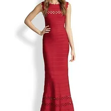 Пикантные Модные Высокое качество Красный Вырезать длинное платье Черный Вечерние Прямая поставка цельнокроеное