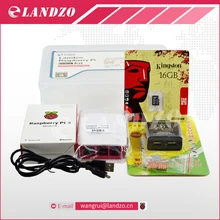 F Raspberry pi 3 *1+16G SD card *1+Original shell* 1+EU power plug*1+heat sink*3+case for raspberry pi 3 kit*1 free shipping