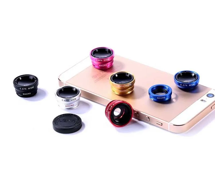 

Universal 3in1 Clip-on Telephoto 180 Degree Fisheye Lens + Wide Angle + Micro Lens Photo Kit mobile phone viewers
