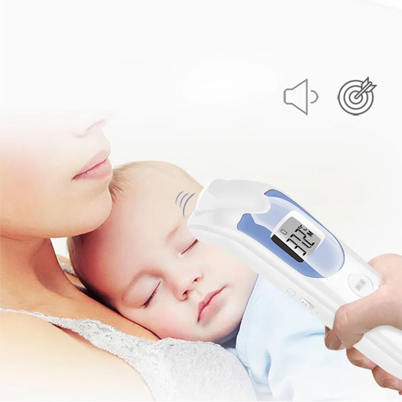 

4 in 1 Digital Baby Thermometer Infrared Ear Forehead Object Clock Precision Family Applicable Temperature Monitor