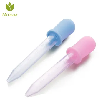 

1/10pcs 5ml Small Silicone Plastic Feeding Medicine Liquid Eye Ear Graduated Pipette Dropper School Home Supplies 2 Colors