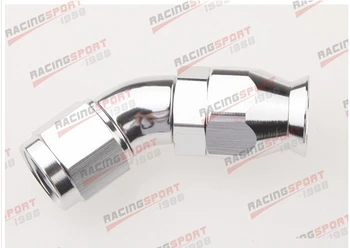 

AN8 8AN AN -8 45 Degree REUSABLE SWIVEL TEFLON HOSE END FITTING FULL FLOW TEF-45D-8-SILVER