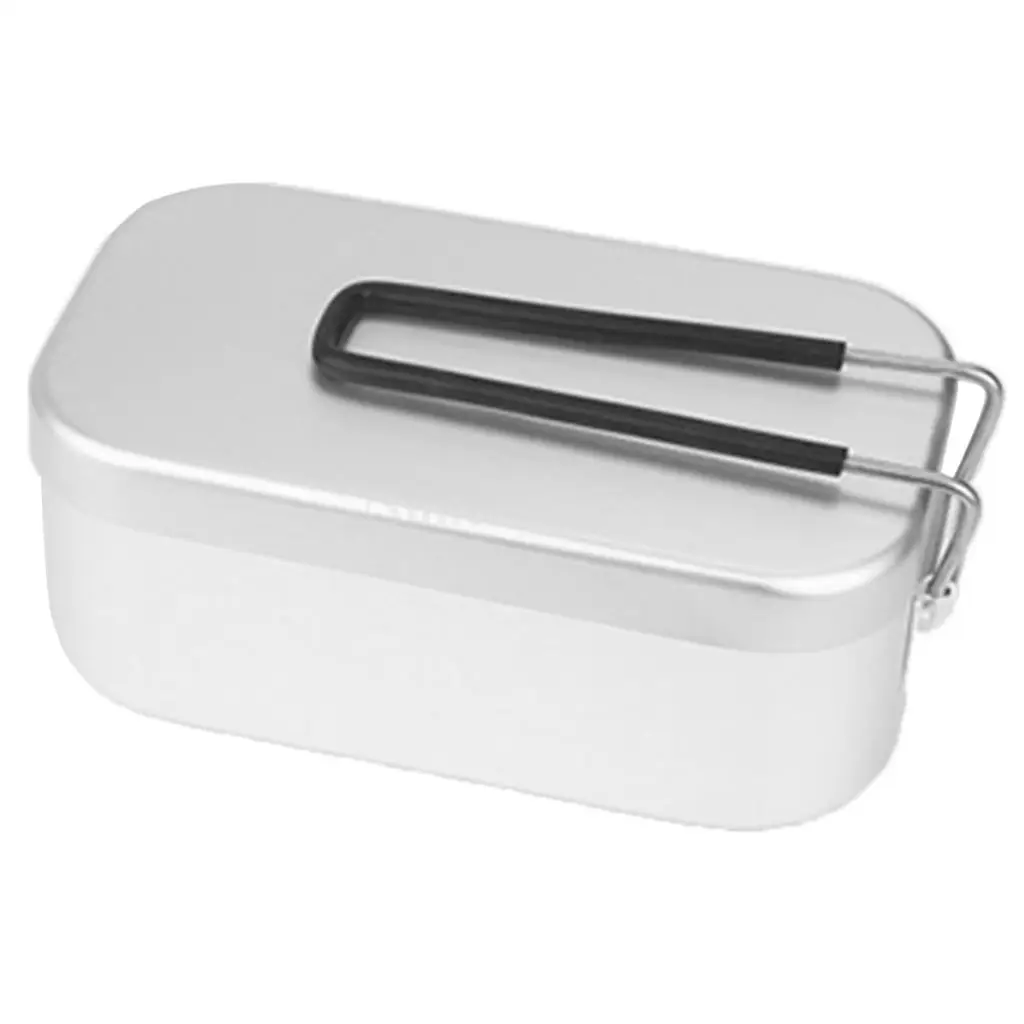 

Portable Aluminum Bento Lunch Box Mess Tin Camping Picnic Pot Canteen Outdoor Tableware Cooking Cooker Dinner Pail Bucket