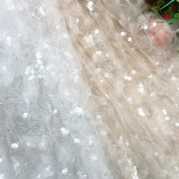 

Translucent sequin embroidered lace fabric shiny transparent sequin lace fabric clothing dress fabric