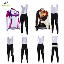 ZEROBIKE Outdoor Sports Women s Long Sleeve Cycling Jersey and Bib Pants Winter Bicycle Clothing ciclismo