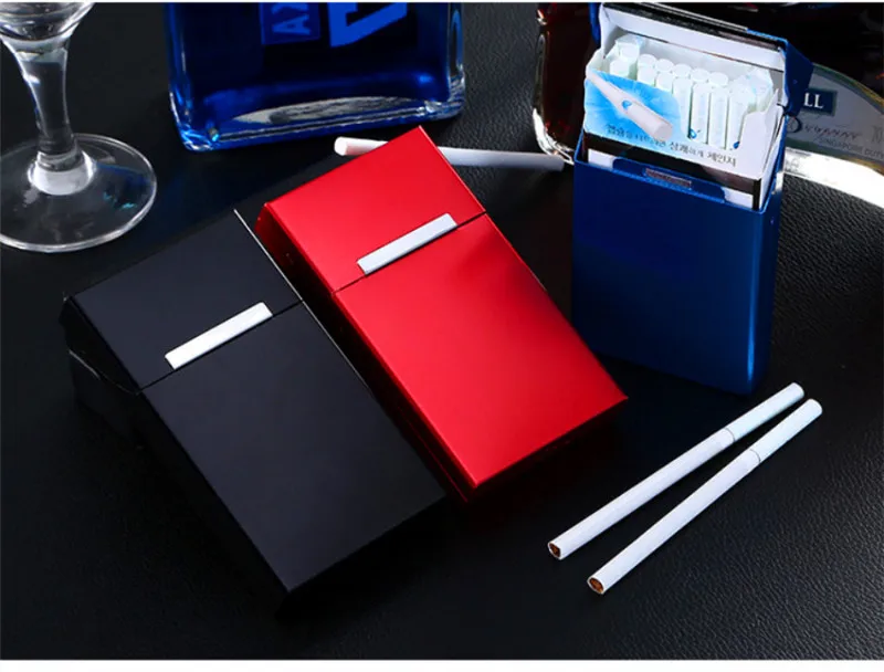 6-Цвет леди портсигар магнитное всасывание вмещает 20 сигарет чехол Аксессуары для сигарет из алюминиевого сплава для инструмента