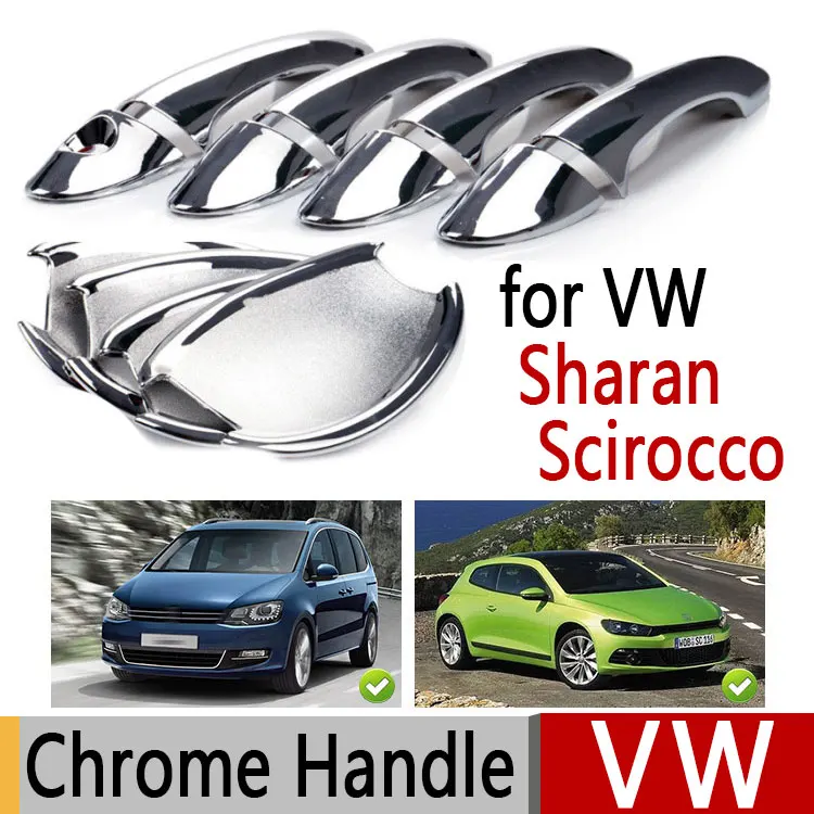Горячая для VW Sharan Scirocco Роскошные хромированные внешние дверные ручки крышки Volkswagen аксессуары наклейки стайлинга автомобилей