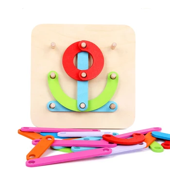 

Change Collage Jigsaw Puzzles Alphabet Number Geometry Modeling Styling Assemble And Insert Wooden Educational Toys for Children