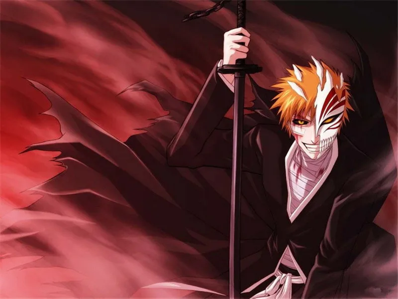Grade Resin Bleach mask Kurosaki Ichigo Halloween theme Anime reality show props Adults half-face Carnival Costume FA107 (9)