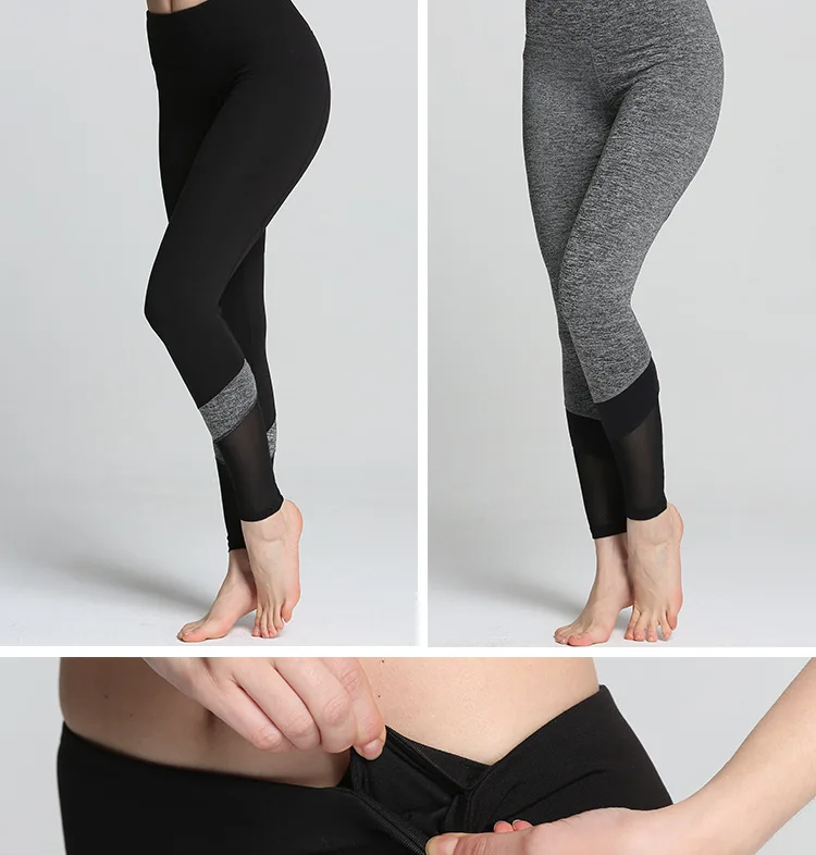 2019 женские сетчатые хлопковые эластичные леггинсы для фитнеса тонкие Стрейчевые тренировочные брюки