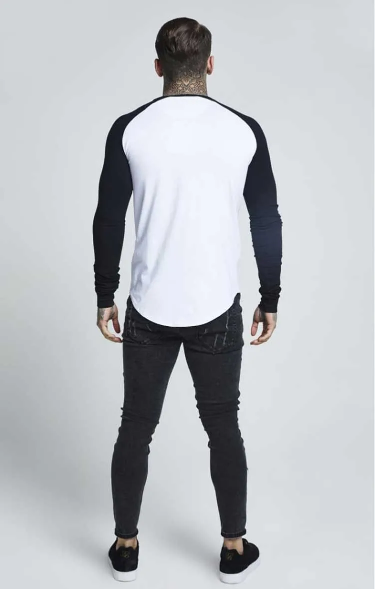 Мужская Осенняя Хлопковая футболка из siksilk Kanye West, футболки с длинным рукавом в стиле хип-хоп, футболка s, топ, мужские удлиненные футболки с