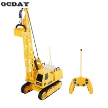 OCDAY Toys RC Car Excavator Crawler Digger Music Light Wireless Remote Control Crane Model Car Electric Engineering Vehicle Toy
