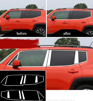 

Stainless steel Exterior Window Sill Lid Trims car accessories For Jeep Renegade 2014 2015 2016 2017 2018 Car Styling