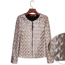 Fashion Gold Silver Sequins Zipper font b Bomber b font font b Jacket b font Women