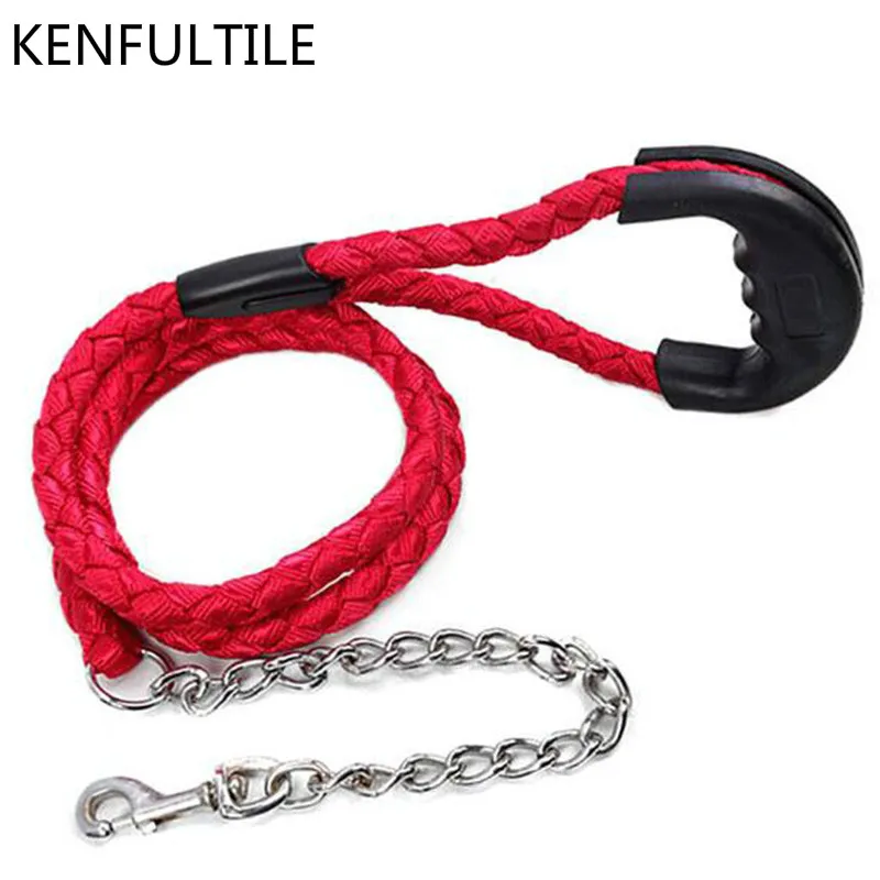 Dog Leash Pet Leads Outdoor Dogs Walking Training Leash Braided Dog Leading Traction Rope Metal