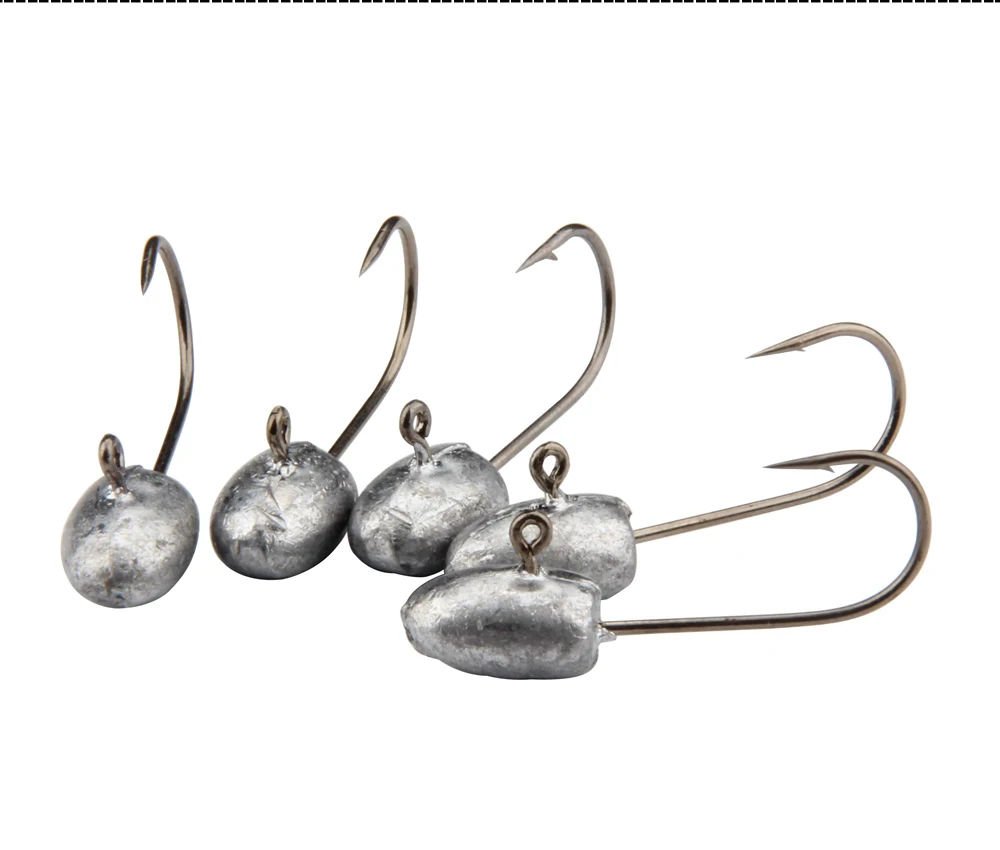 Fishing Hook Lure 2.8g 8pcs Unpainted Lead Jig Head Hook Bait Metal Jigging Lures For Soft Fishing Lure Jig Head Heavy Hook  (8)