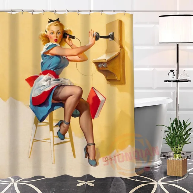 rideau de douche pin up