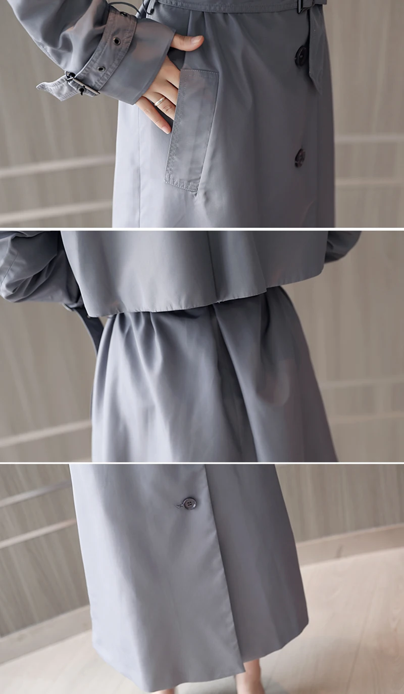 Wreeima осенний элегантный женский плащ цвета хаки однобортный Повседневная Верхняя одежда Свободное пальто для женщин
