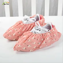 1Pair Thicken Reusable Elastic Shoe Cover Home Indoor Antiskid Overshoes Student Machine Room Flamingo Dust Proof Feet Covers