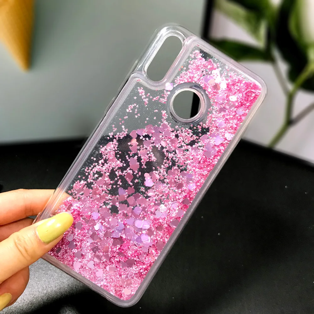 Чехлы с жидкостью Qicksand для HUAWEI Y7 2019 мягкий силиконовый чехол чехлы телефонов Huawei