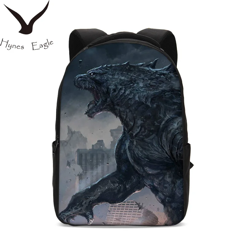 

Hynes Eagle Brand Oxfords Backpacks Men Women Godzilla Monster Printing School Bag Travel Bag Casual Rucksack Laptop Backpacks