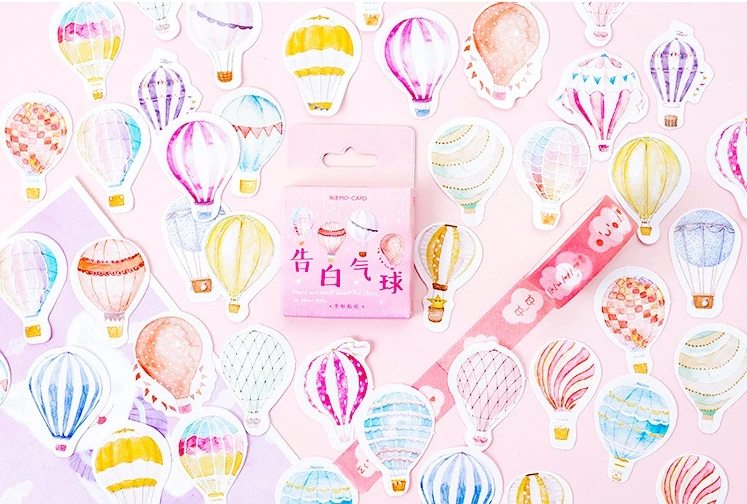 

Pink balloon diy decorative stationary stickers(1pack=46pieces)