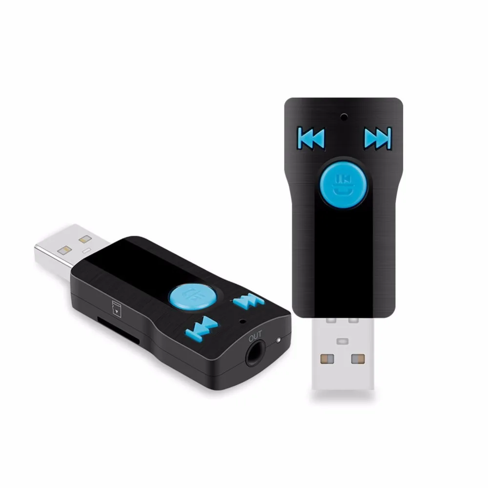 USB Bluetooth Music Receiver Audio Adapter 3.5 mm Stereo Output Built