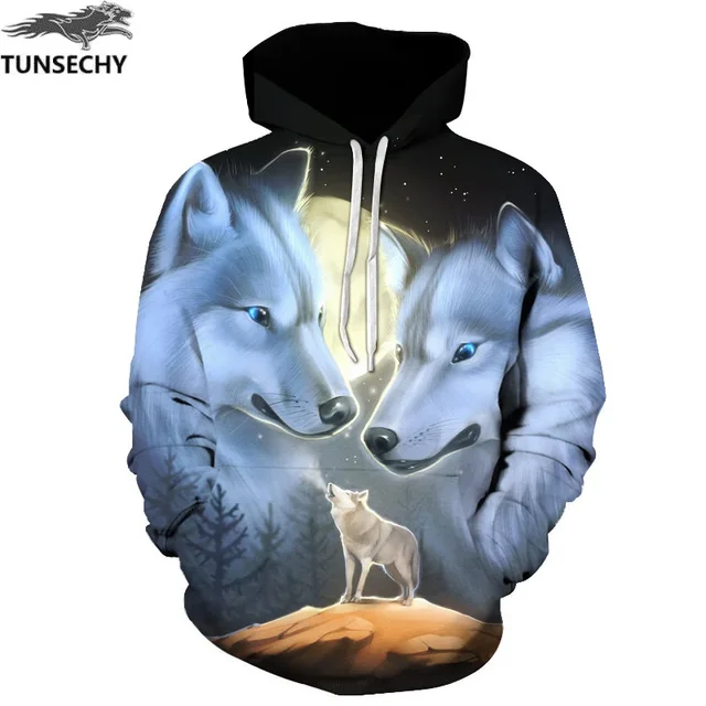 blusa de frio 3d lobo