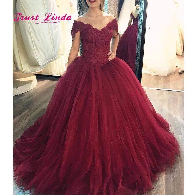 

Robe Ceremonie Femme Long Formal Party Dress Cap Sleeves V Neck Women Wedding Party Dress Burgundy Prom Dresses