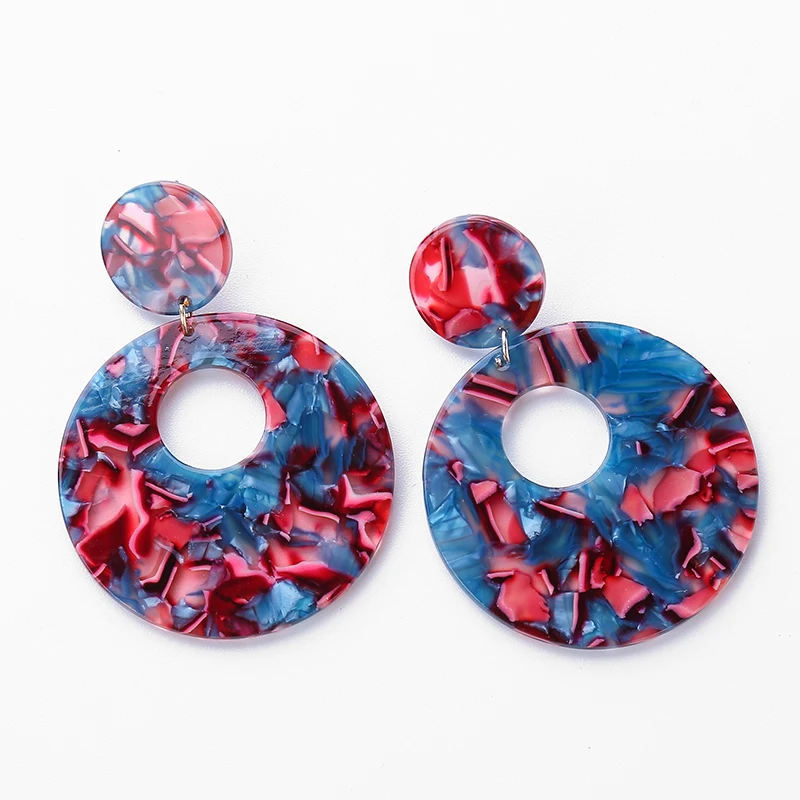 

Trendy Round Drop Earrings Acrylic Earrings For Women Geometry Earings Jewelry Accessories Gifts Wholesale Bohemian Pendientes