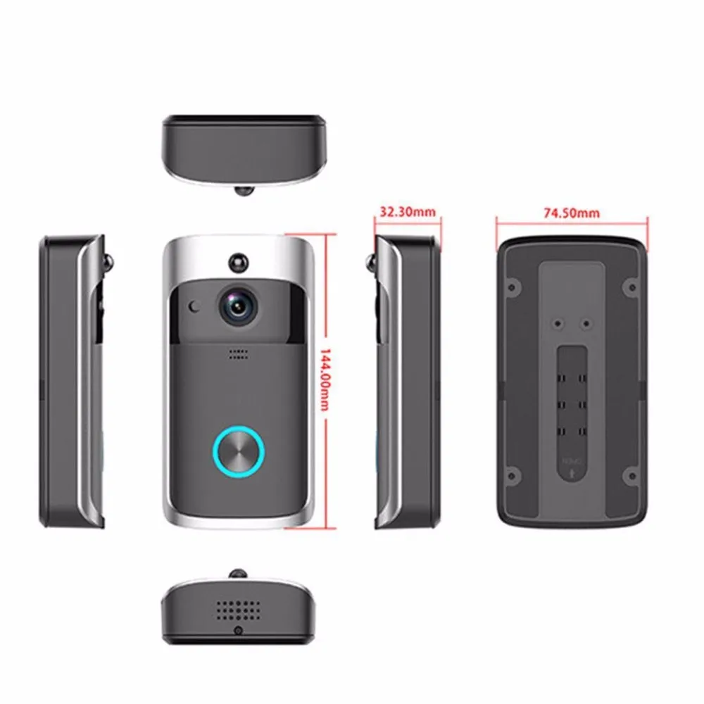 WiFi визуальный кольцевой умный дверной звонок, умный дом Беспроводная камера видео дверной звонок, домофон домашний комплект Модуль Автоматизации безопасности
