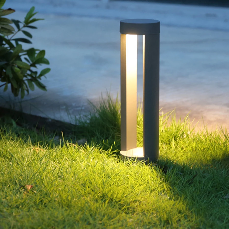 Thrisdar 60CM Outdoor Stand Pole Column Lawn Light Waterproof Garden Pillar Lawn Lamp Courtyard Pathway Post Bollards Light