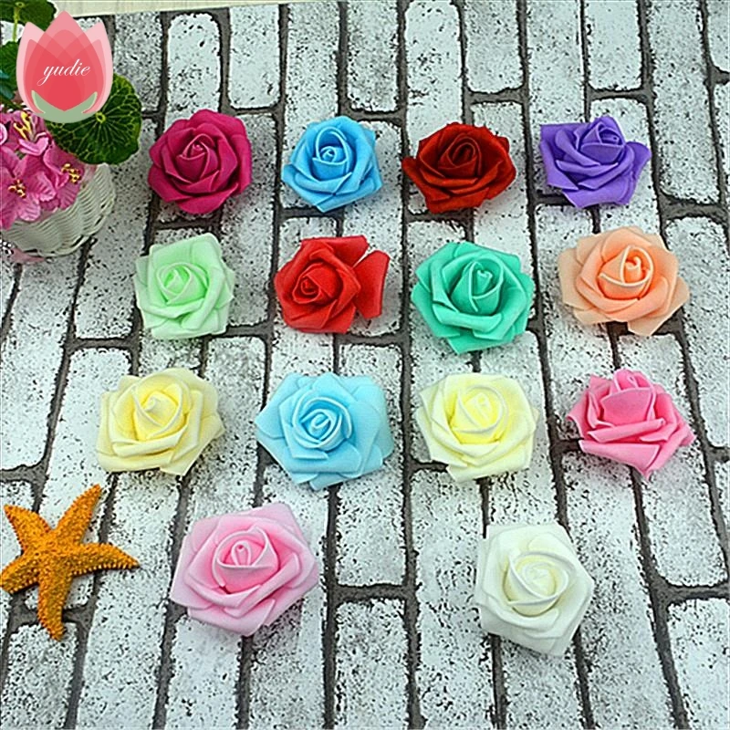 10 шт./лот, дешевые, 6 см, красные розы, искусственные цветы из пены, голова для свадебного украшения автомобиля, сделай сам, помпон, роза, скрапбукинг, ремесло, Флорес