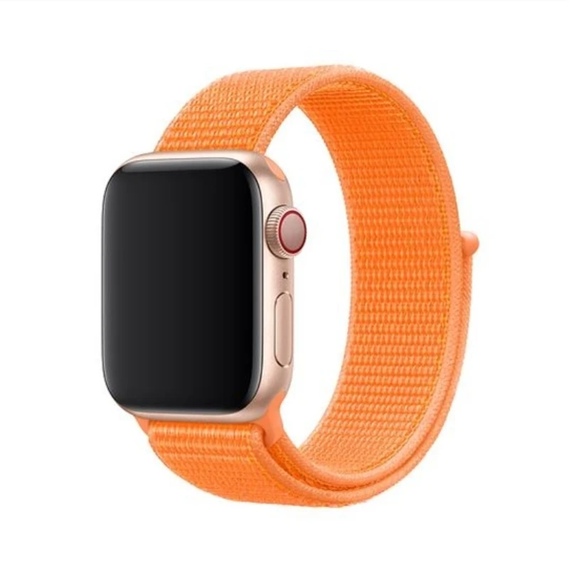 Спортивная петля ремешок для Apple Watch Band 5 4 44 мм 40 мм 42 мм 38 мм iWatch Series 4 3 2 1 Correa нейлоновый наручный браслет, ремешок аксессуары - Цвет ремешка: Papaya