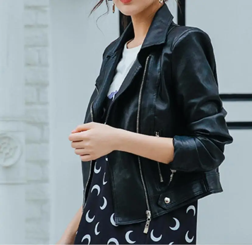 

Tide retro bf motorcycle jacket female 2018 autumn and winter new fashion women's loose pu jacket women
