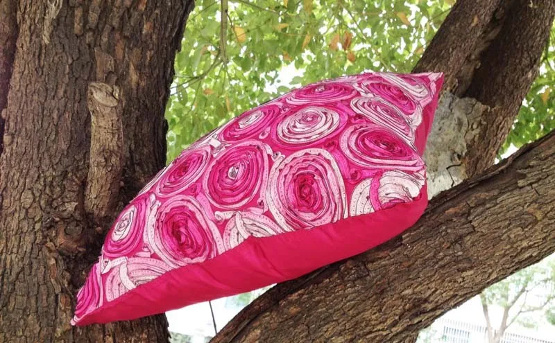 Розовая фуксия декоративный чехол для подушки с вышивкой, диван кресло, автомобильное сиденье постельные принадлежности Подушка с узором в виде Квадратов чехол