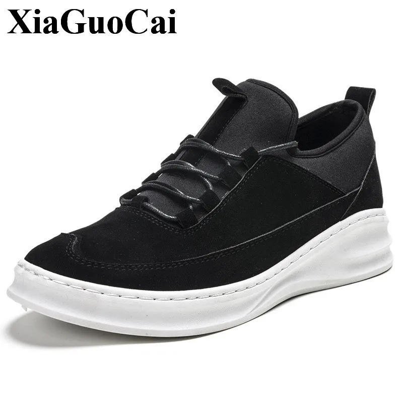 New Casual Shoes Men Sneakers Lace-up Flat with Platform Comfortable Round Toe Soft Antiskid Male Stylish Leisure | Обувь