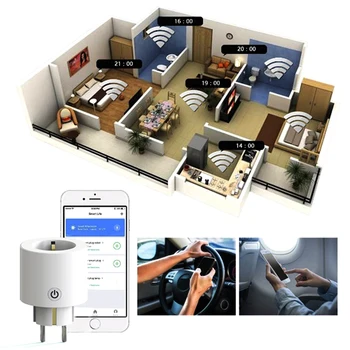 

Wifi Smart Socket Power Plug Universal EU Standard Outlet Remote Control Energy Monitor Work with Amazon Alexa and Google Home