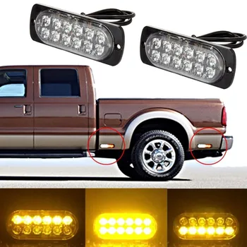 

12 LED Car truck Autos Amber flash light Fog lamp Emergency caution hazard signal Side Rear brake reverse warning strobe LED 12v