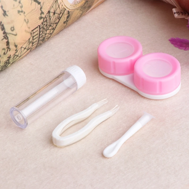 1 set Contact Lens Case Eyes Care Kit Holder Container Gift Travel Portable Accessaries