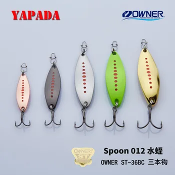 

YAPADA Spoon 012 New Leech 3g/5g 38-45mm Multicolor OWNER Treble Hook Zinc alloy Metal Spoon Feather Fishing Lures Bass