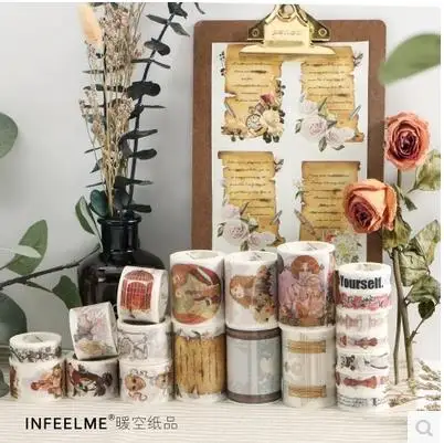 

DIY Japanese Paper Washi Tapes Flowers Girls Animals Masking Tapes Decorative Adhesive Tapes Scrapbooking stickers 7m Alideco