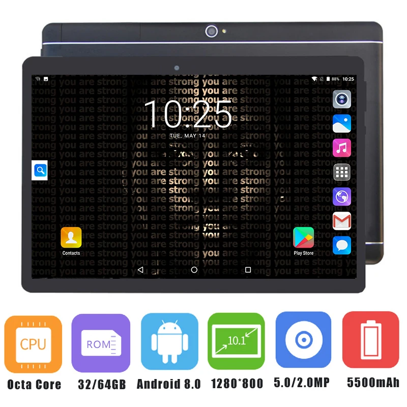 

2019 New Version 10 inch Tablet PC Octa Core 4GB RAM 64GB ROM 1280*800 IPS GPS WiFi 10 10.1 Tablets+Gifts